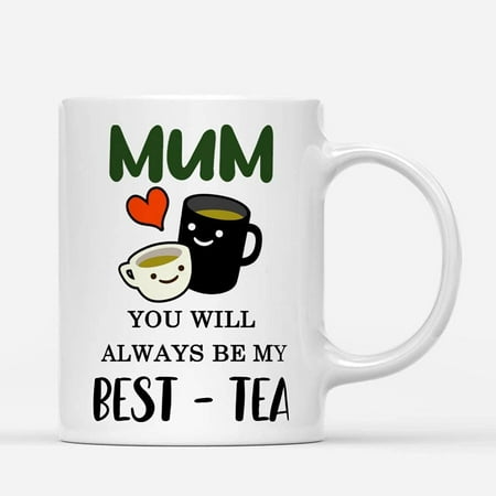

Custom Mugs Mum You Will Always Be Best-Tea Besties Tea Drinker Funny Mom Gifts from Daughter Santa Christmas Presents Ceramic Coffee 11oz 15oz Mug