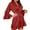 Red, variant on Feancey Satin Robes for Women Silk Kimono Bathrobe Short Ruffle 3/4 Sleeve Sleepwear Soft Bridesmaids Nightgowns with Belt Navy L