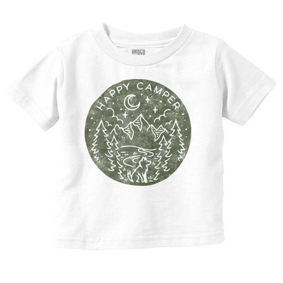 Vintage Outdoor Night Happy Camper Toddler Boy Girl T Shirt Infant Toddler Brisco Brands 6M