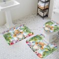 thumbnail image 3 of Summer Gnome Bathroom Rugs Set Starfish Shell Butterfly Non Slip Absorbent Soft Bath Mats 3 Piece Set with Bathroom Rug, U-Shaped Floor Mat, Toilet Seat Cover Large Size, 3 of 9