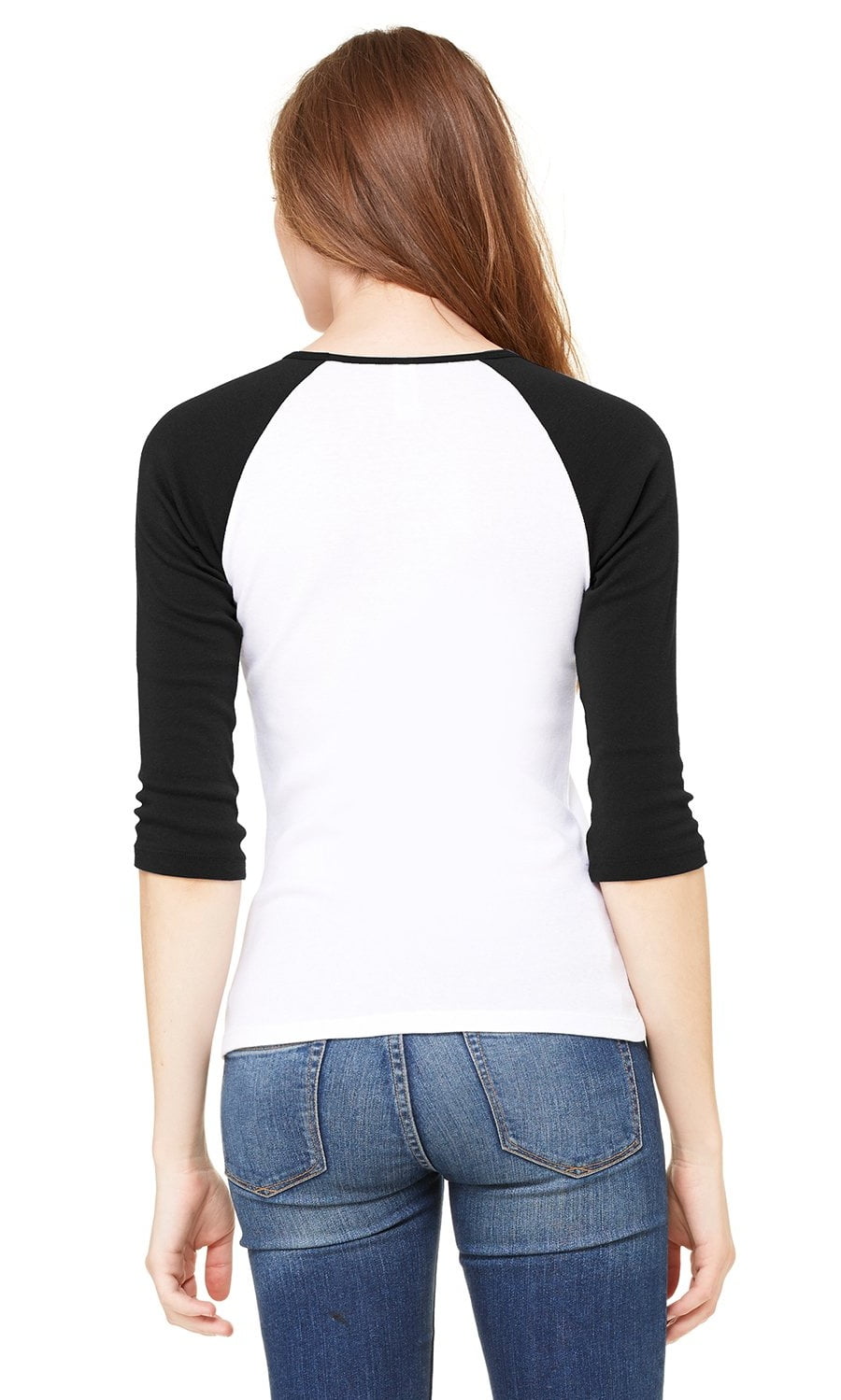 Women's Baby Rib 3/4 Sleeve Contrast Raglan T-Shirt