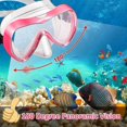 thumbnail image 3 of Equipo de snorkel para adultos, máscara de buceo seca y snorkel para hombre y mujer, color rosa, 3 of 5