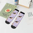 thumbnail image 7 of Rateoe German Shepherd Dog Pattern Quarter Crew Socks,Toe Seamed Ankle Socks,Cotton Cushioned Breathable Athletic Crew Sports Socks, 7 of 7