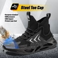 thumbnail image 2 of Steel Toe Shoes for Men Comfortable Work Safety Shoes Lightweight Steel Toe Sneakers for Men Puncture Proof Indestructible Mens Work Shoes Sneakers, 2 of 13