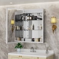 thumbnail image 3 of Lxmons 16''x24'' Aluminum Bathroom Cabinets Wall Mounted With Led Mirror,1 Outlet 2 USB Ports Left Hinged, 3 of 8