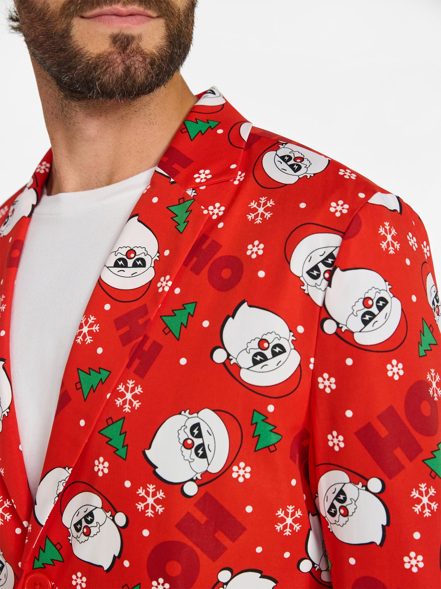 Jolly Knits Men's and Big Men's Christmas Print Blazer, Sizes S-3XL