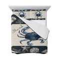 thumbnail image 7 of Coastal Crab Twin Size Down Alternative Comforter, Lightweight Comforter Quilt Bedding Set with Pillow Shams Nautical Ocean Beach Fish Starfish All Seasons Bed Comforter Duvet Insert 68"x86", 7 of 7