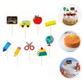 thumbnail image 3 of Shisuyan 27 Pcs Back To School Cupcake Toppers Blackboard Pencil Ruler Apples Cake Picks Fruits Dessert Topper Appetizer Toohpicks For First Day Of School Welcome Party Decoration, 3 of 8