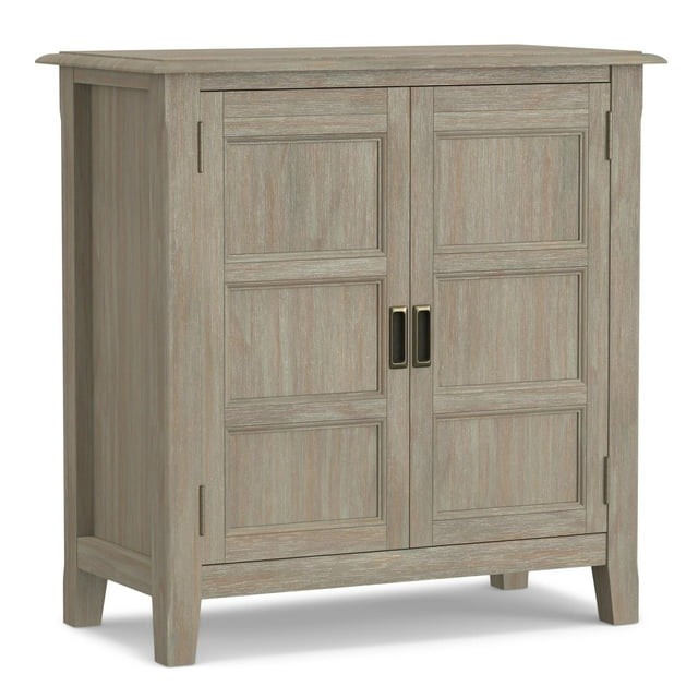 Burlington 30"WD Wood Transitional Low Storage Cabinet in Distressed Gray
