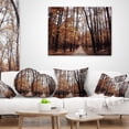 thumbnail image 3 of Designart Road in Autumn Golden Forest - Forest Throw Pillow - 16x16, 3 of 4