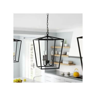 HomeStock Black 3-Light Lantern Pendant