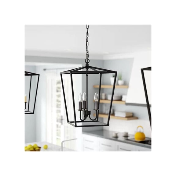 HomeStock Black 3-Light Lantern Pendant