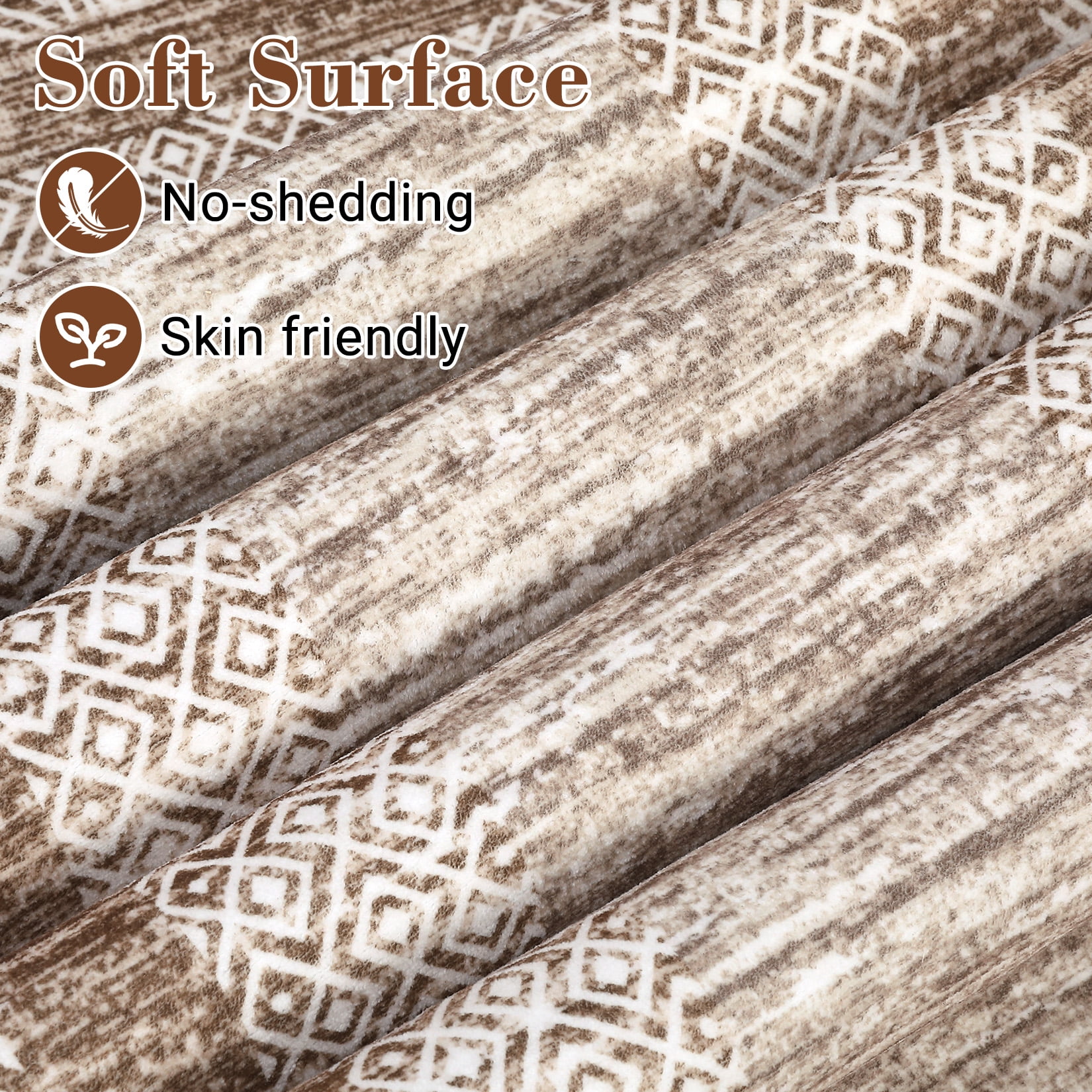 Garvee 10' x 13' Large Area Rug Modern Geometric Rug Bordered Rug Soft Non-Slip Low Pile Rugs for Living Room Bedroom, Tan
