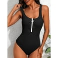 thumbnail image 2 of Sociala Womens Tummy Control 1 Piece Monokini Swimwear Zipper Backless Swimsuit, 2 of 6