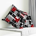 thumbnail image 3 of Red Black Geometric Pillow Covers 26x26 Inch Decorative Throw Pillow Cover, Modern Color Block Abstract Sofa Pillowcases Accent Cushion Case Home Decor Bedroom Living Room, 3 of 6