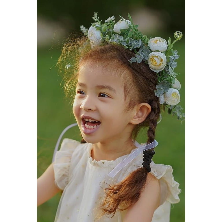 Camellia Flower Crown Rose Headpiece Bridal Wedding Flower Girl Maternity Vorkoi Camellia Flower Crown Rose Headpiece Wedding Bridal  main image 3