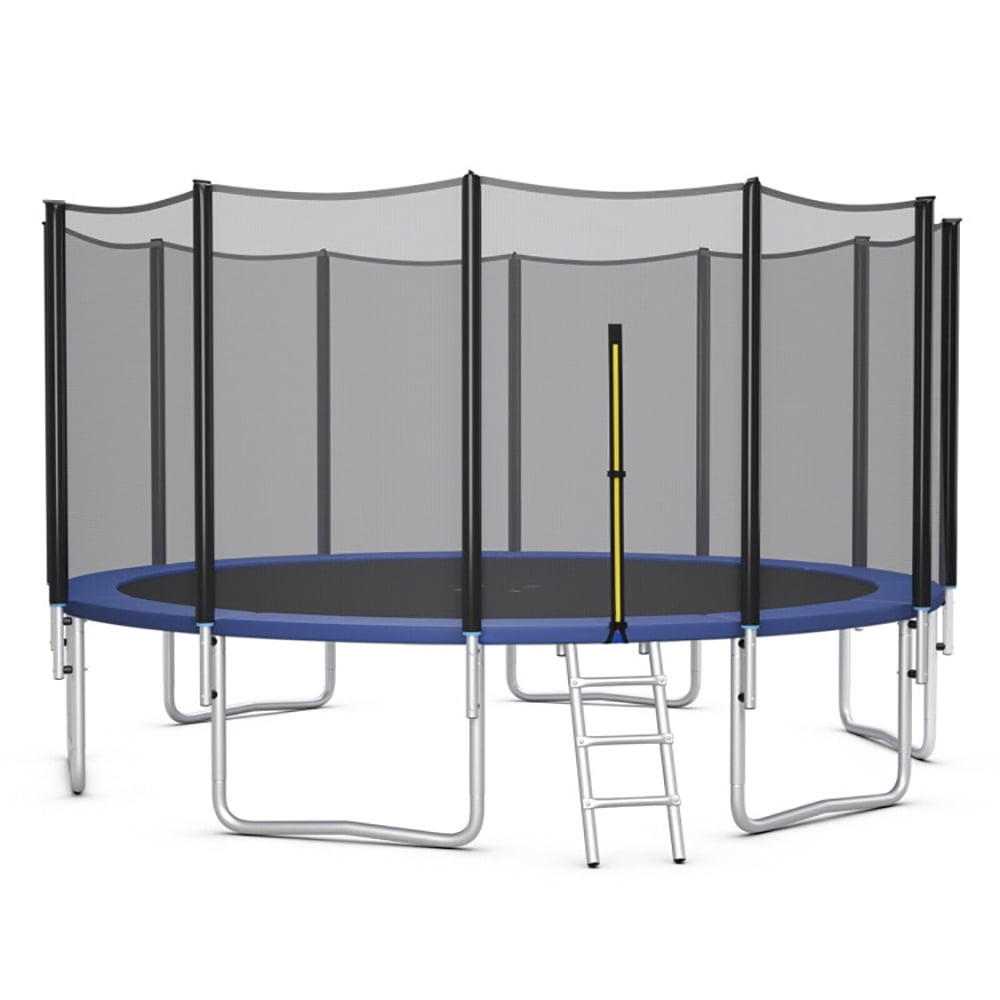 Aimee Lii 10 Feet Outdoor Trampoline Bounce Combo with Safety Closure Net Ladder, Outdoor Trampoline for Kids