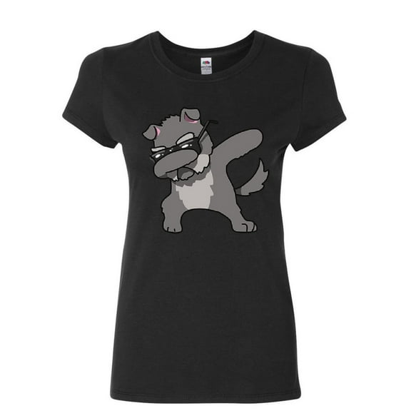 Tee Hunt Dabbing Dog in Glasses Women's T-Shirt Doggie Dab Pet Lovers Pup Puppy Shirt