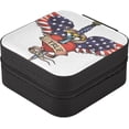 thumbnail image 3 of PU Leather Jewelry Box, Usa Flag Wing and Heart Travel Jewelry Case Portable Jewelry Organizer Storage Holder Boxes for Women Girls for Necklace Bracelet Earrings Rings, 3 of 7