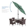 thumbnail image 4 of 7.5ft Outdoor Solar Market Table Patio Umbrella with Easy Tilt Adjustment and 6 Ribs and Sturdy Frame for Deck, Pool w/Tilt, Crank, LED Lights - Seaglass, 4 of 5