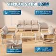 thumbnail image 6 of Clouddwell 4-Seats Aluminum Patio Furniture Set, Outdoor Metal Sofa Conversation Set with Coffee Table for Pool Garden Porch Backyard, Beige, 6 of 6
