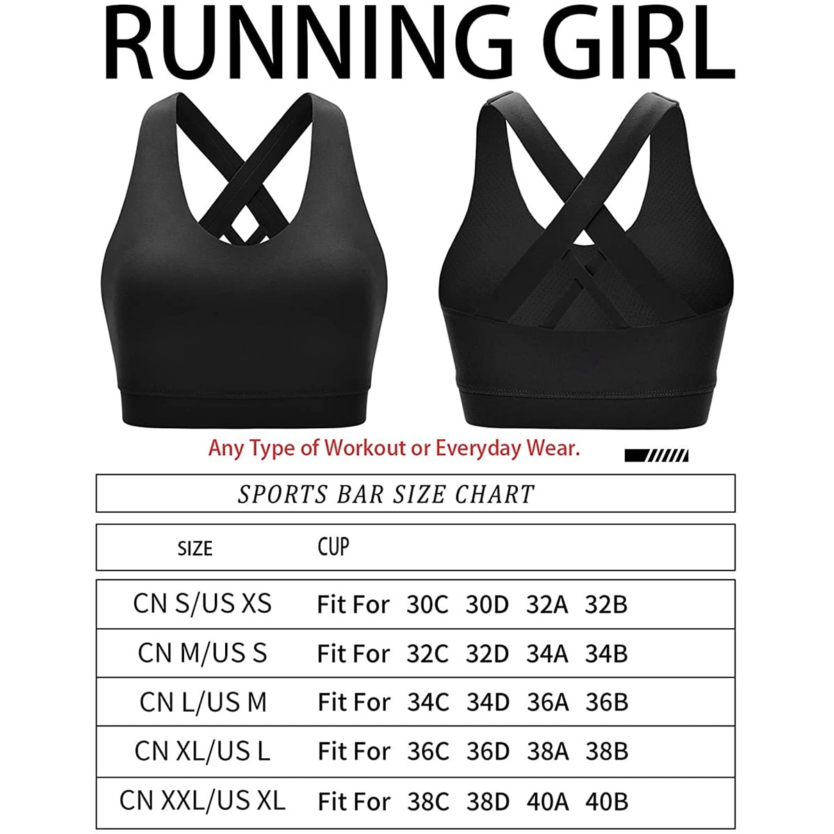 HAWEE Sports Bra for Women, Criss-Cross Back Padded Strappy Sports