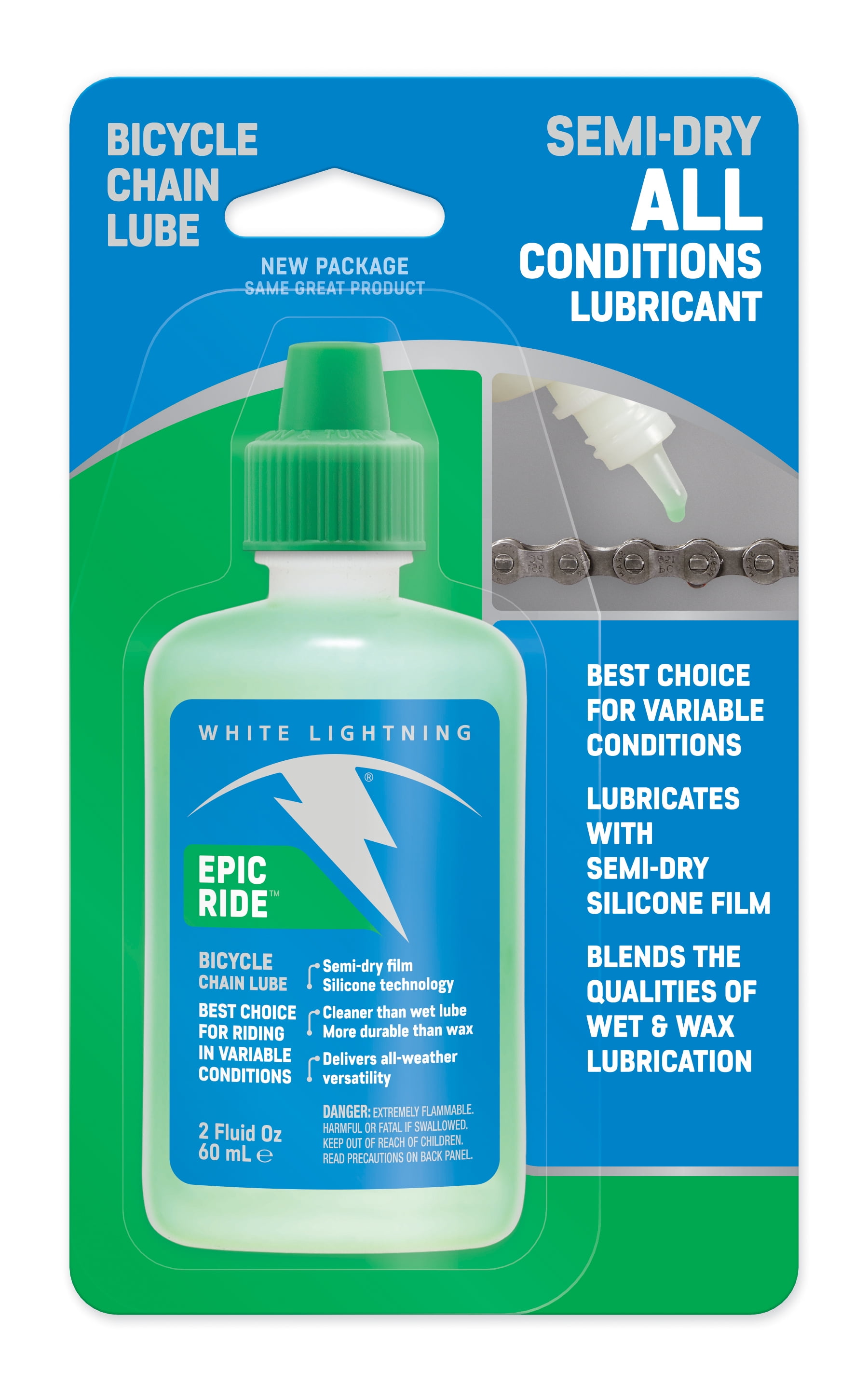 White Lightning Epic Ride 2oz Bicycle Chain Lubricant Semi Dry Formula Walmart