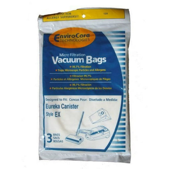 6 Eureka EX Allergy canister Vacuum Bags Excalibur, Home Cleaning System, Oxygen Vacuum Cleaners, 60284, 60284A-12 , 602