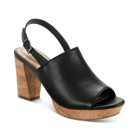 Style Co Jenisee Slingback Cork Platfor Black 10M
