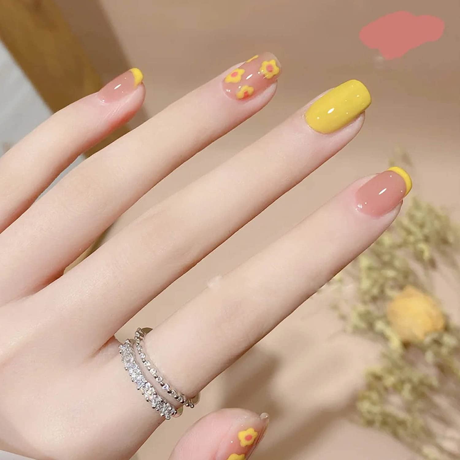 24PCS Short Square Press On Nails With Designs Cute,Yellow Acrylic Press On  Nails,Full Cover Short Fake Nails Square Press On Nails With Nail Adhesive  Tabs For Nail Art Salon DIY - Walmart.com