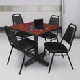 thumbnail image 3 of Kobe 42in. Square Breakroom Table- Cherry & 4 Restaurant Stack Chairs- Black, 3 of 10