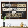 thumbnail image 2 of Designart ' I Love Being Awesome School Quotes ' Rustic Canvas Wall Art Print, 2 of 3