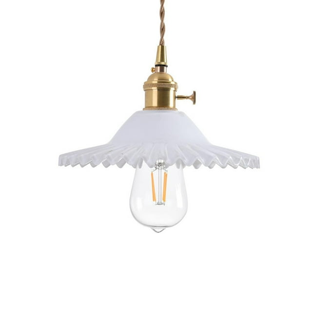 Small Farmhouse Glass Pendant Light, Vintage Industrial Pendant Lamp, Single Rustic Pendant Lighting, Retro Pendant Light Fixture for Kitchen Island Sink Dining Room Table Bar Counter Entrance