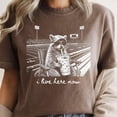 thumbnail image 4 of I Live Here Now Funny Raccoon Football Shirt for Women Game Day Tailgate Tee for Football Mom Espresso Shirt Large, 4 of 7