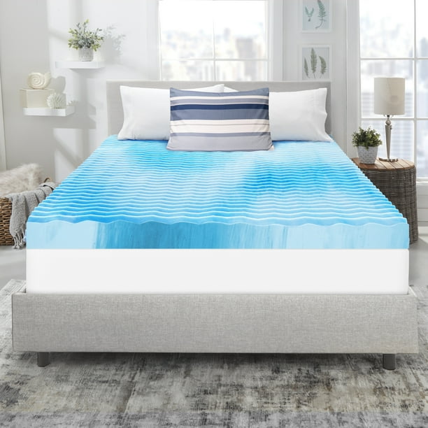 Homedics 4 Inch Wave Support Memory Foam Antimicrobial Mattress Topper King Walmart Com