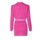 thumbnail image 5 of Falda Conjunto de 2 piezas para mujer, conjunto informal de 2 piezas a juego, conjuntos de trabajo cortos ajustados y pequeños Kuymtek Rosa Roja S para Mujer, 5 of 8