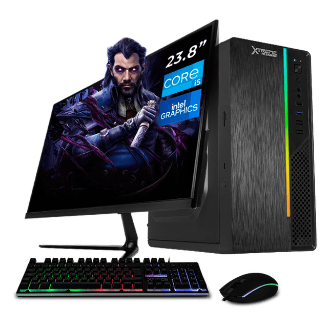 Computadora Xtreme PC Gaming Intel Core I5 12400 16GB SSD 500GB Monitor 23.8 75Hz WIFI Ultron negro