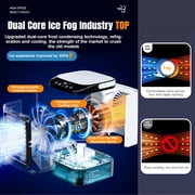 MDHAND Portable Air Cooler, 3 Speeds with Dual Mist and Ice Box, 900ml Tank, 7-Color Light, Usb Personal Cooling Fan for Home Office