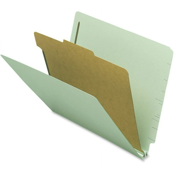 Nature Saver Letter Recycled Classification Folder - 8 1/2" x 11" - 2 Fastener(s) - 2" Fastener Capacity for Folder - 1 Divider(s) - Gray/Green - 100% | Bundle of 2 Boxes