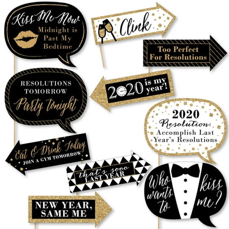 Funny New Year's Eve - Gold - 2019 New Year's Eve Photo Booth Props - 10