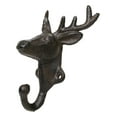 thumbnail image 6 of Pack Of 2 Cast Iron Rustic Elk Deer Head With Antlers Wall Coat Hook Sculptures, 6 of 9