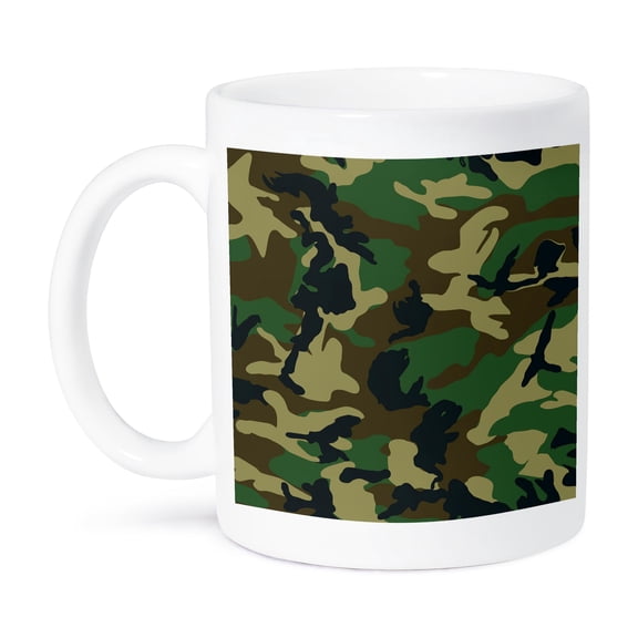 3dRose, Green Camoflauge Print, 11oz Mug