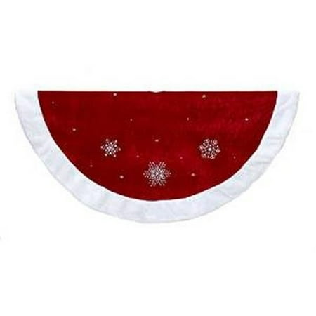 UPC 086131289835 product image for Kurt Adler Red Snowflakes with White Border Tree Skirt | upcitemdb.com