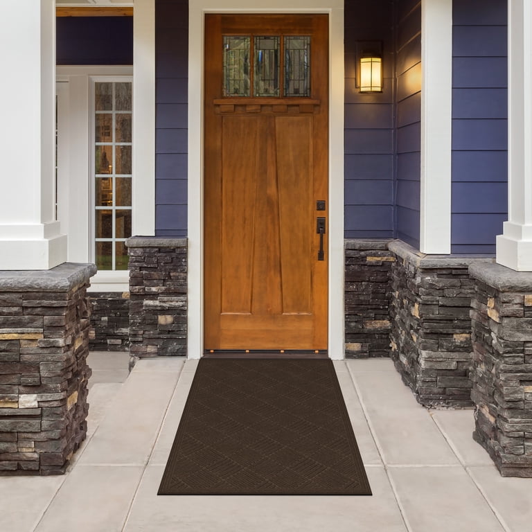 Mainstays Textures Crosshatch Polyester and Rubber Backed Doormat