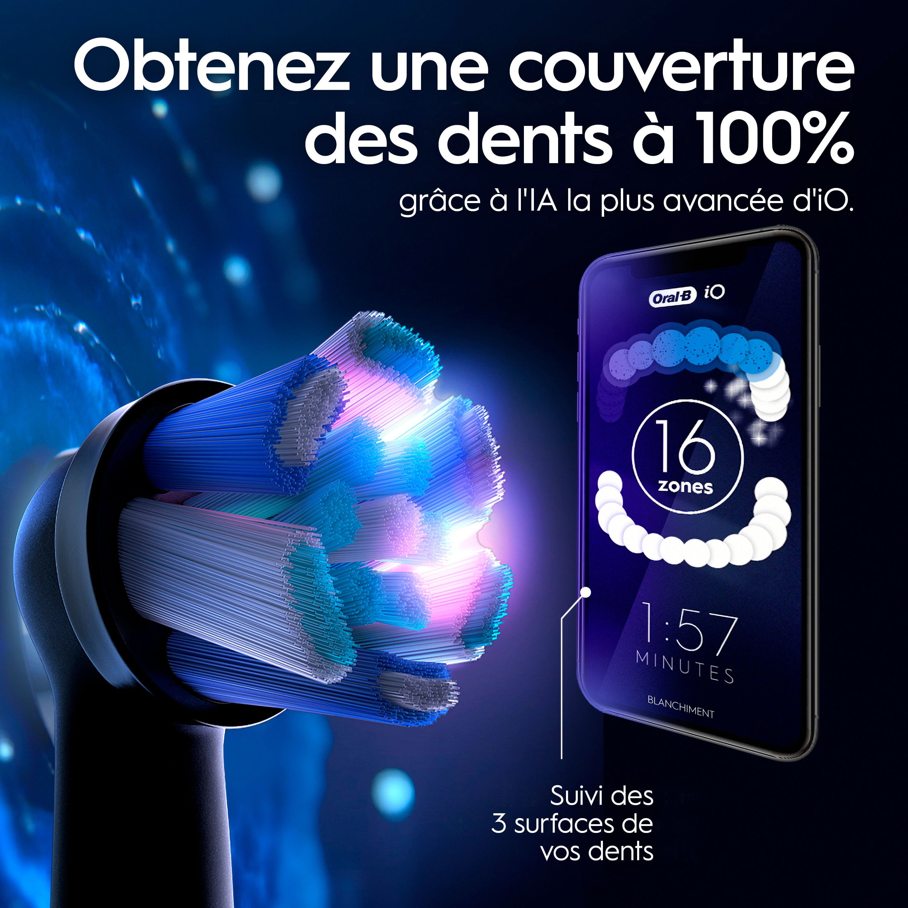 Oral-B iO Series 10 Rechargeable Electric Toothbrush with Ultimate Clean and Gentle Care Replacement Brush Heads, Black, and Charger