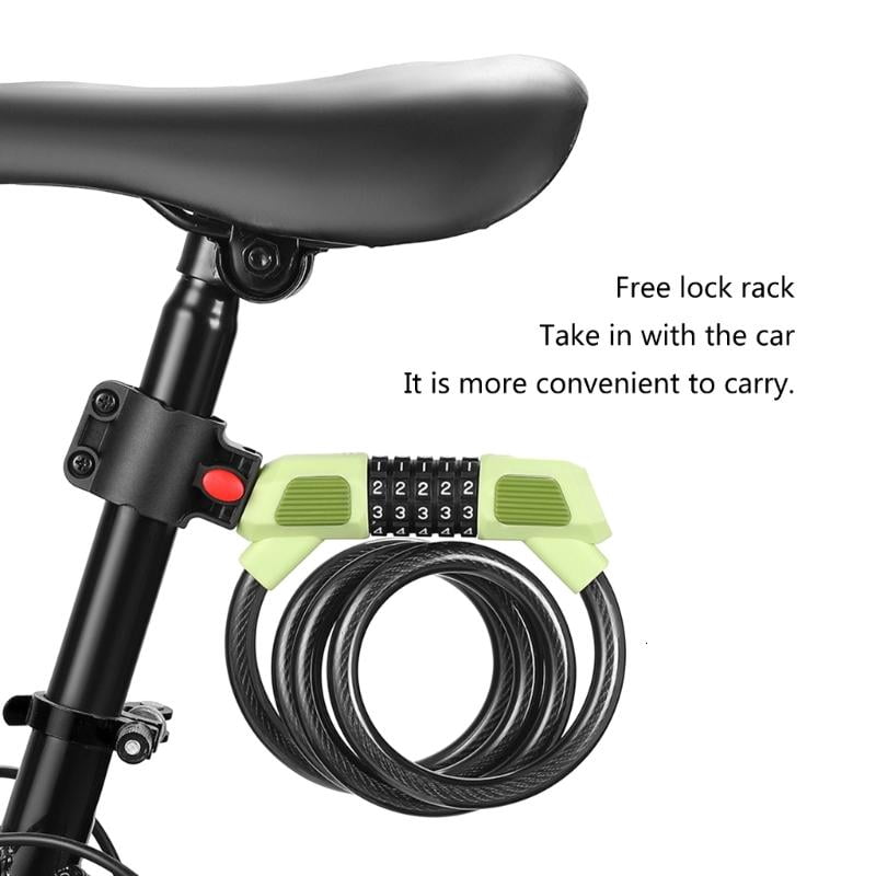 CEORPER Bike Code Lock Small Security Lock for Mountain Bicycles, 5Digits Lock Cable