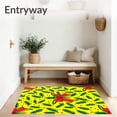 thumbnail image 3 of ODIKA 5'x7' Machine Washable Non-Slip Area Rug, Holiday Pine Boughs Interlocking Bow Motif Festive High Traffic Rug with Pad, Yellow, 623370, 3 of 8