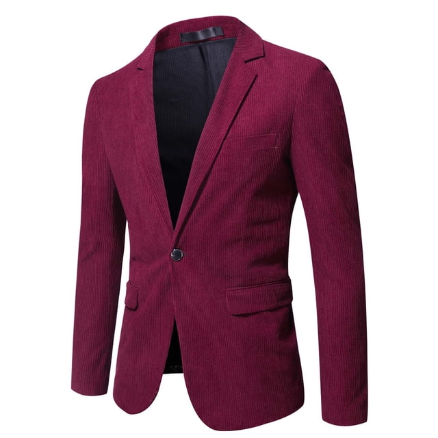 Mens Jacket Winter Mens Autumn And Winter Fashion Personality Solid Color Casual Suit Jacket