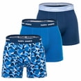 thumbnail image 1 of Happy Shorts Calzoncillos para Hombre, Paquete de 3 - Retro Jersey, Cintura con Logotipo Camouflage Azul L (Large), 1 of 7