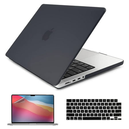 MacBook Pro 16 inch Case 2023 2022 2021 Release A2780 M2 A2485 M1 Pro/Max Chip, Plastic Hard Shell Case with Keyboard Cover + Screen Protector Compatible with New MacBook Pro 16'' with Touch ID, Black